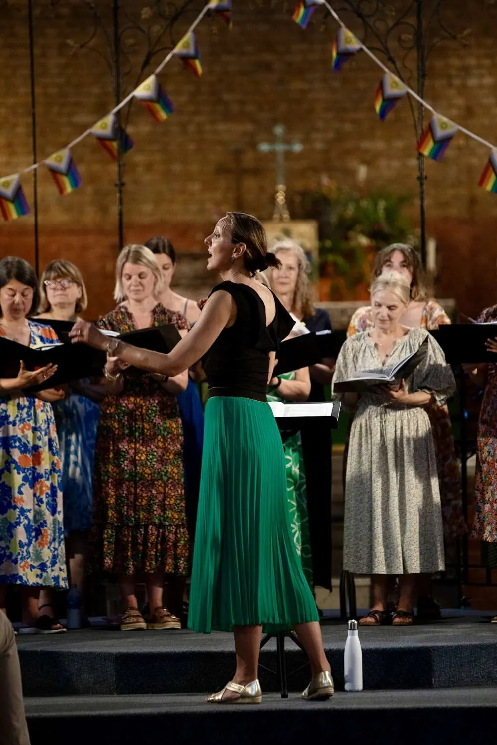 A group singing together in a choir session