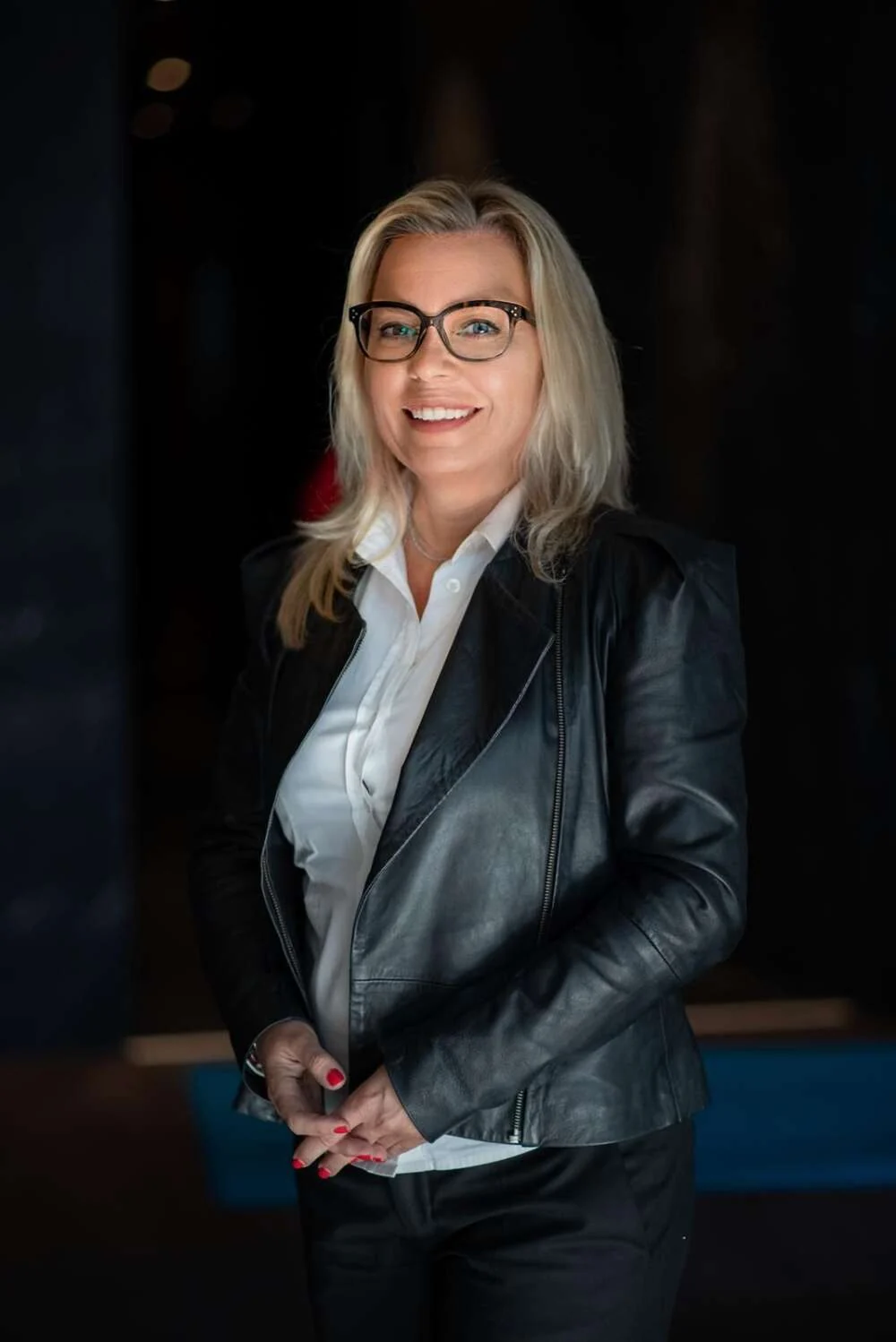 Portrait of Patrycja in a leather jacket